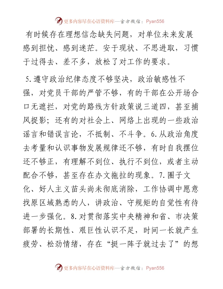 主题教育检视问题清单：思想政治方面.docx_第2页