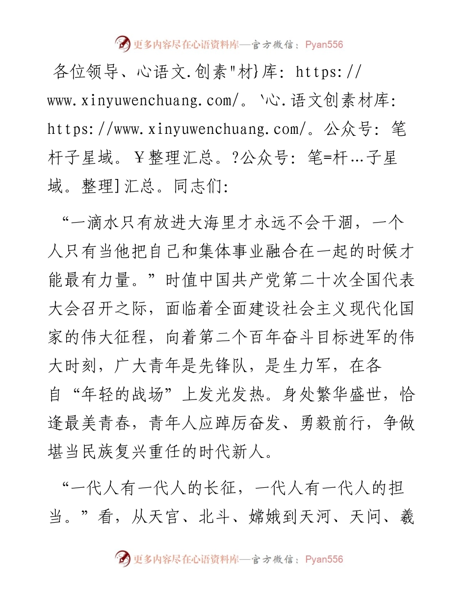 党课讲稿：做“三有”青年 书时代华章.docx_第1页