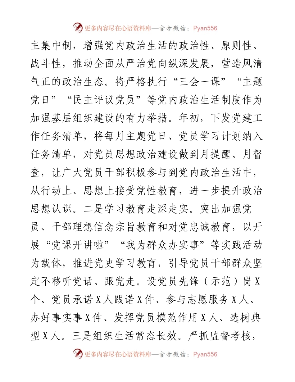 党支部书记抓基层党建述职报告---工作总结.docx_第2页