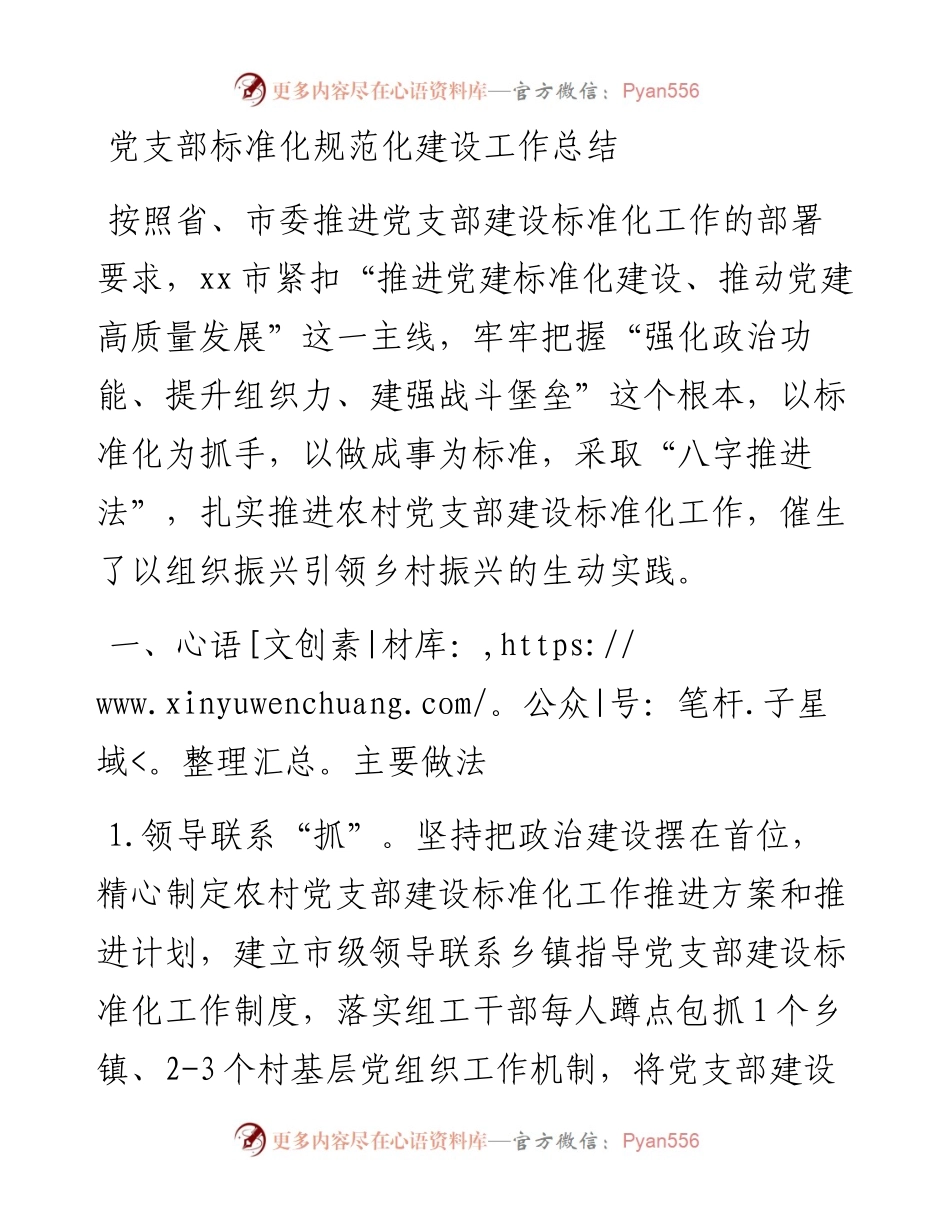 党支部标准化规范化建设工作总结.docx_第1页