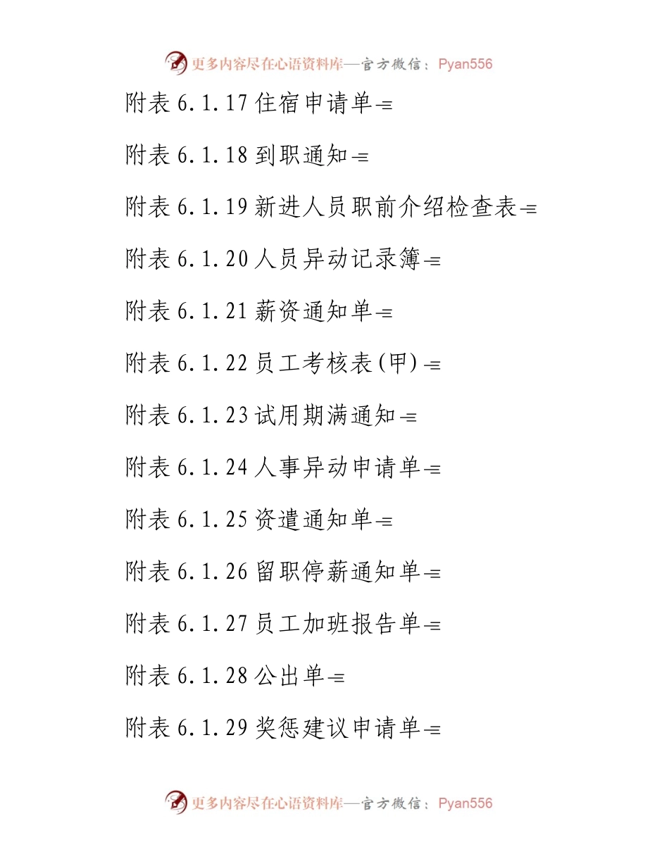 人事作业程序与管理规章附表.docx_第2页