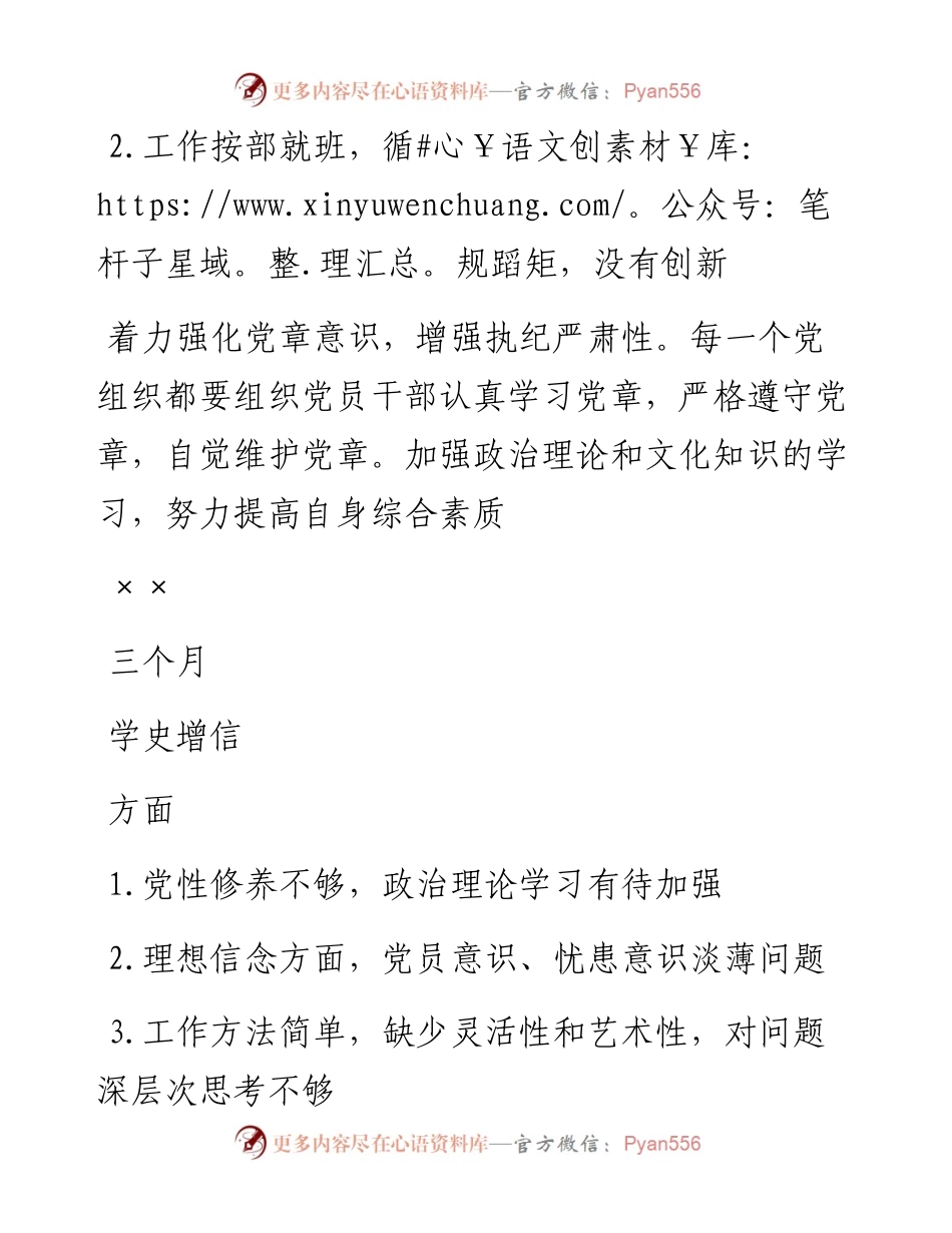 党史学习教育专题组织生活会党支部委员会查找问题及整改清单y.docx_第2页