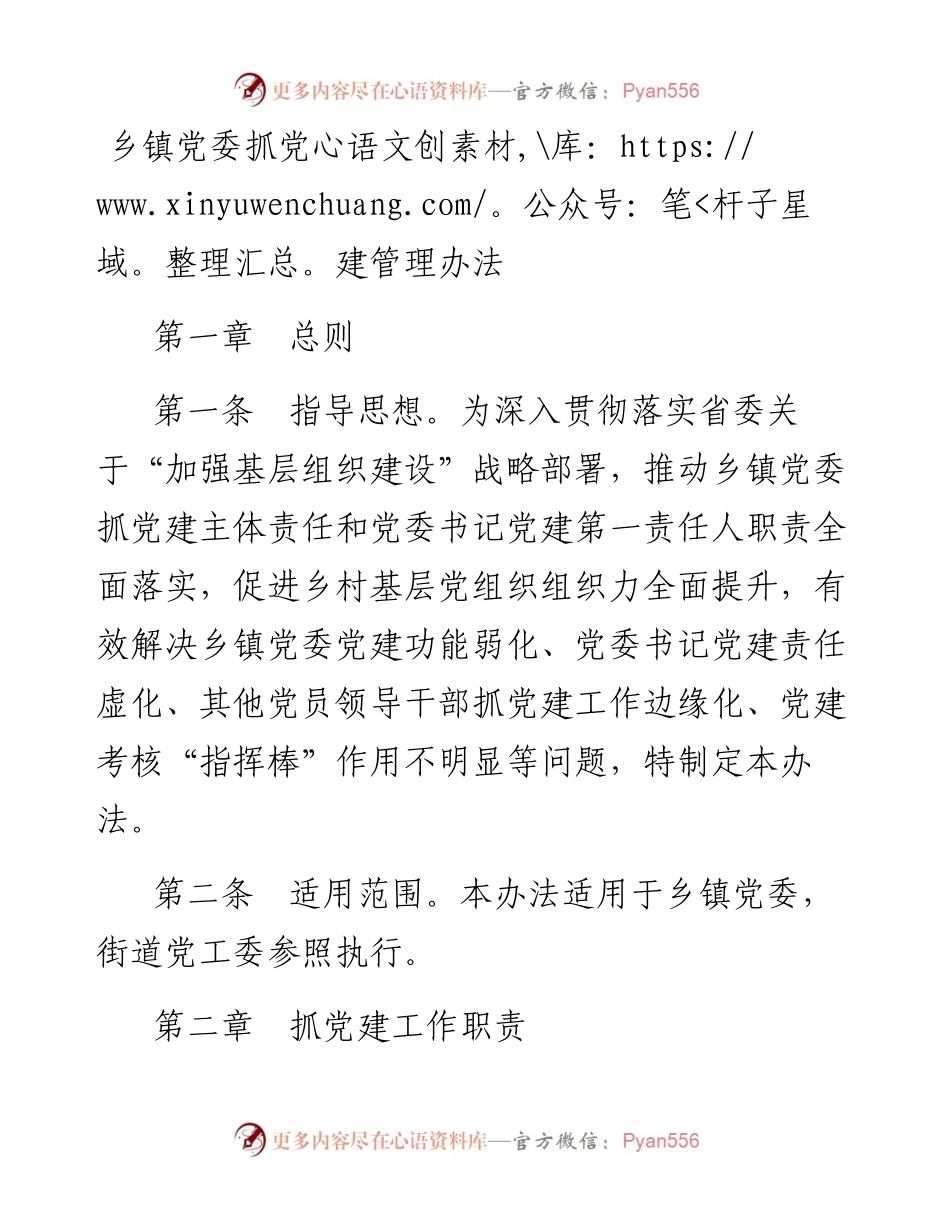 乡镇党委抓党建管理办法.docx_第1页