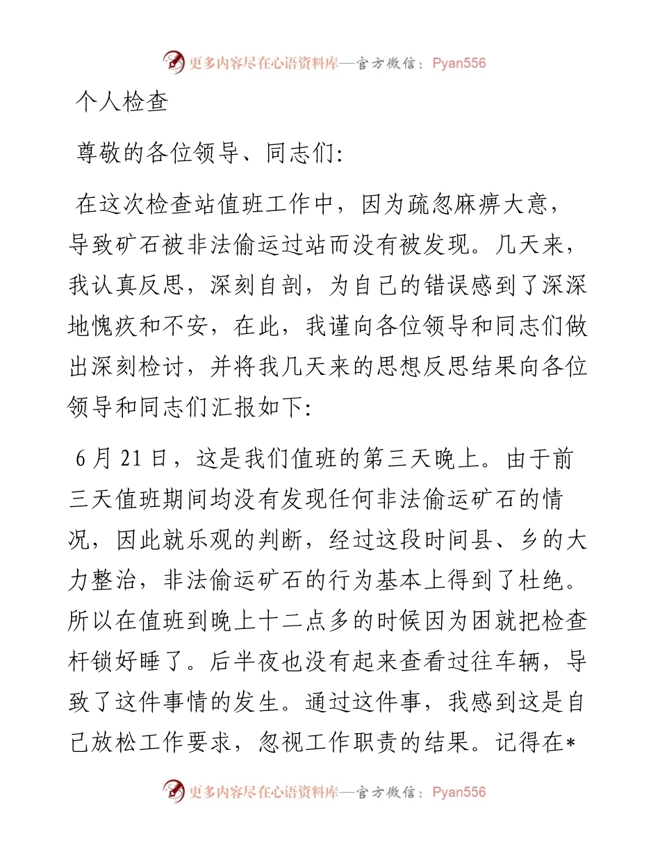 个人检查（十七）.docx_第1页