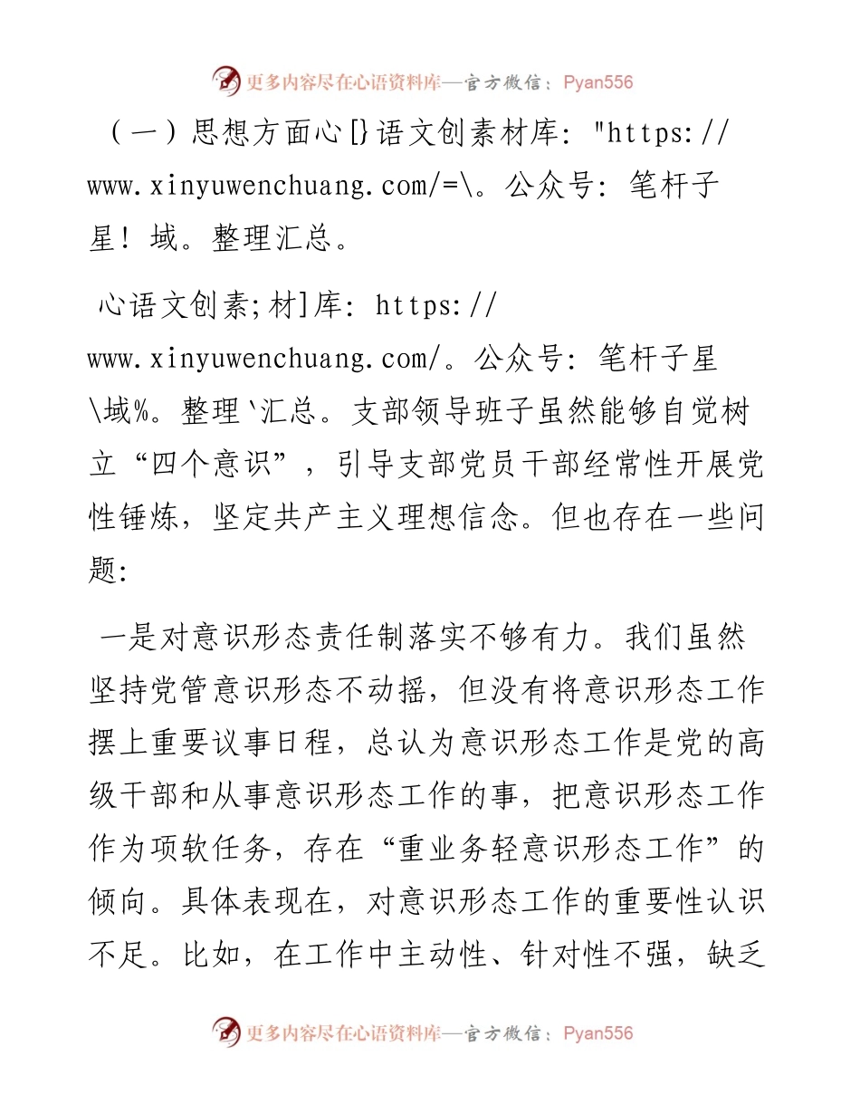 党支部班子“迎盛会、铸忠诚、强担当、创业绩”主题教育专题组织生活会对照检查材料.docx_第2页