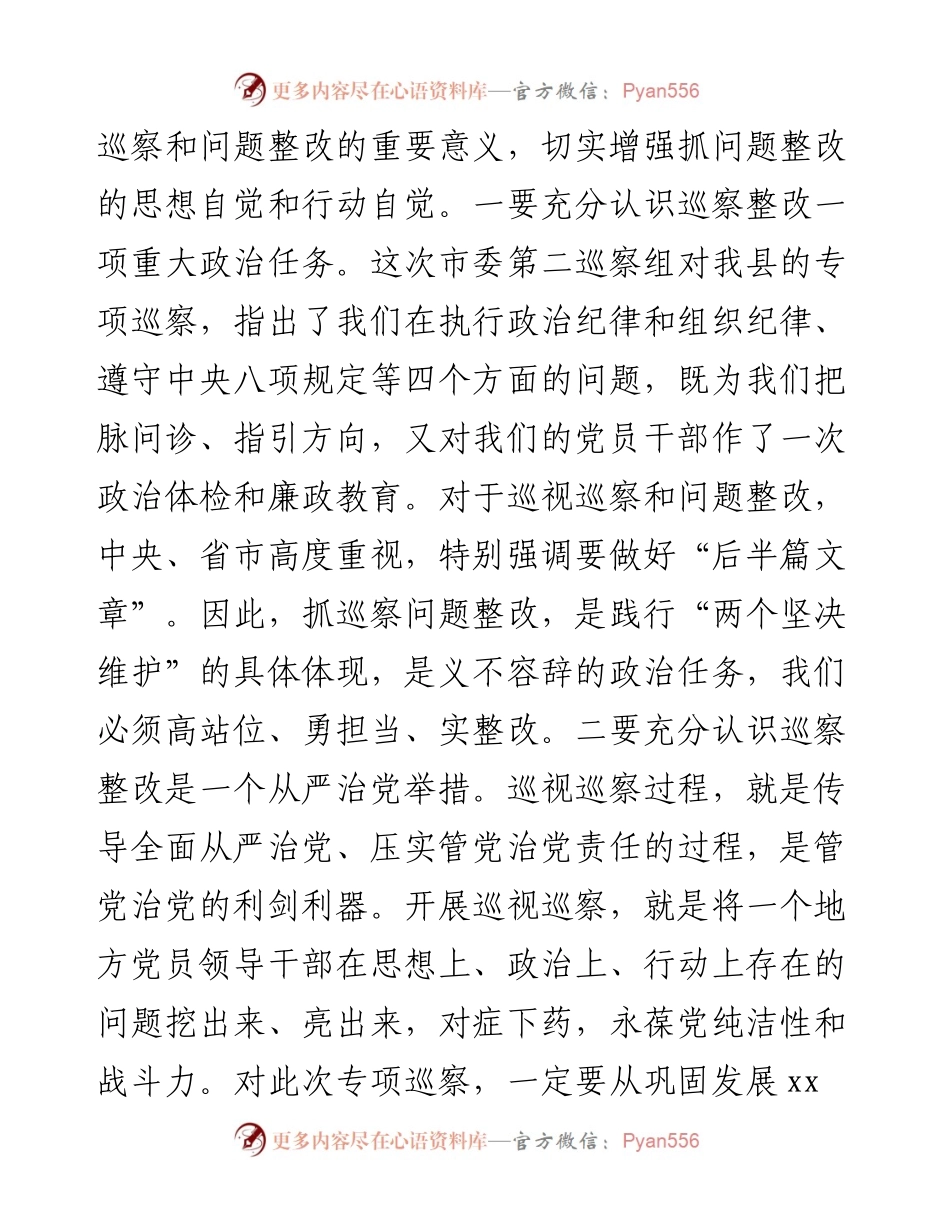 乡镇党委领导班子巡察整改专题民主生活会学习研讨发言.docx_第2页