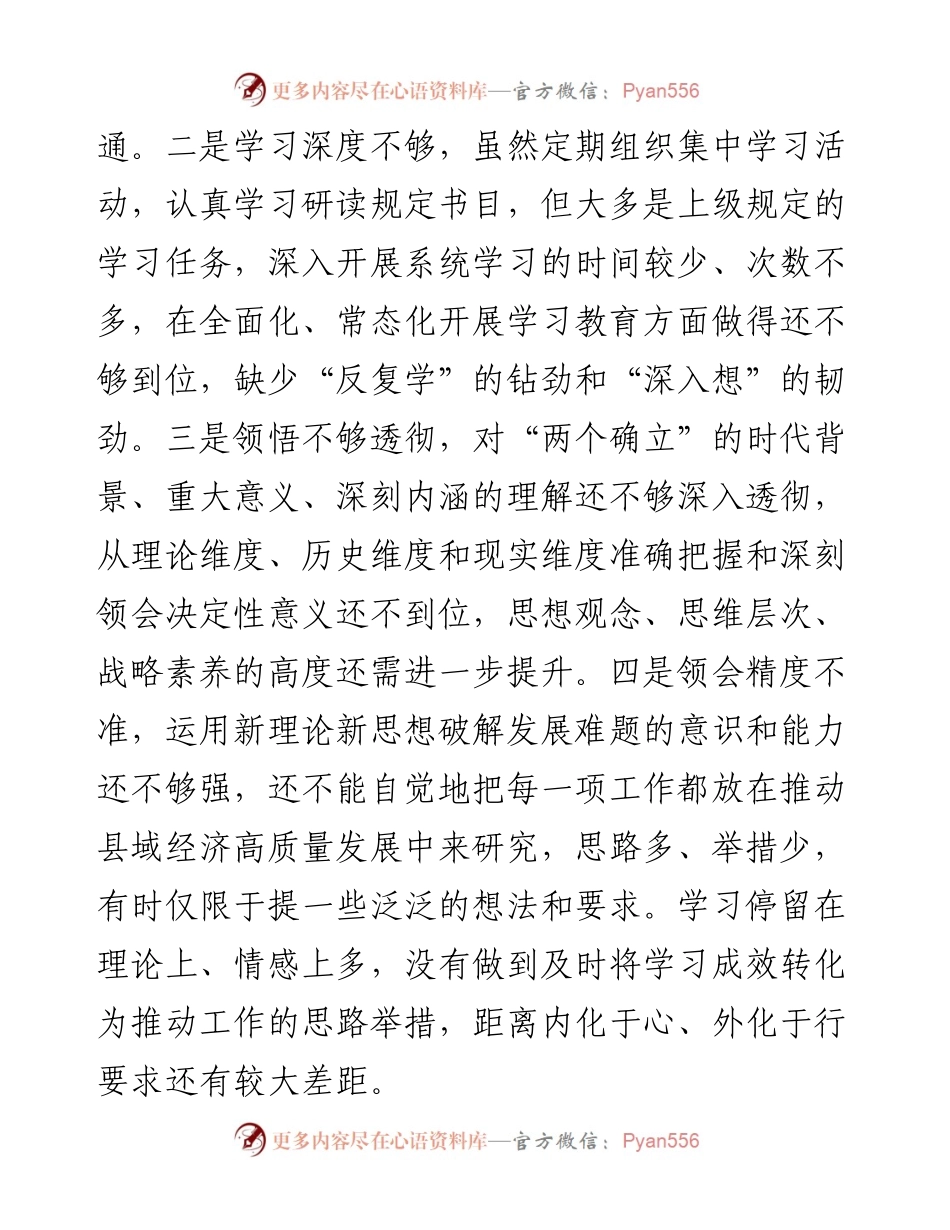 党员领导干部2023年主题教育专题民主生活会个人对照检查材料（六个方面）.docx_第2页