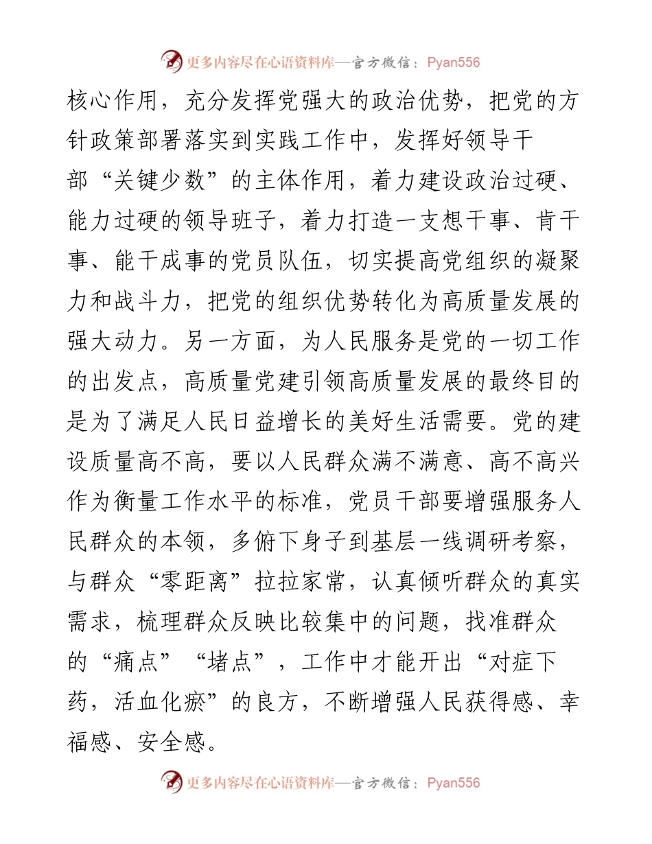中心组理论学习研讨：以高质量党建驱动高质量发展.docx_第2页