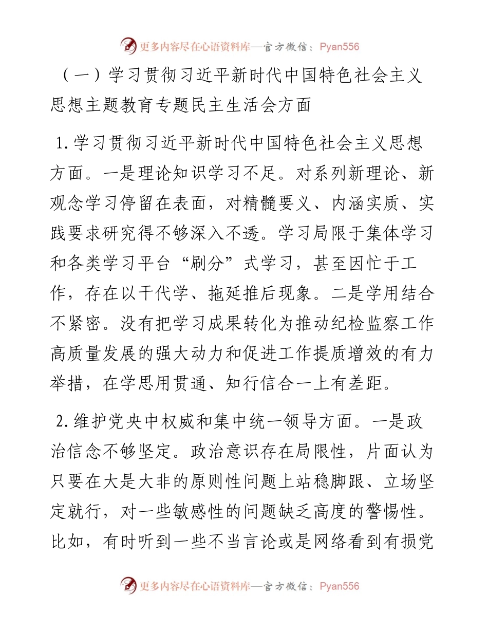 乡镇纪委书记民主生活会班子对照检查发言提纲.docx_第2页
