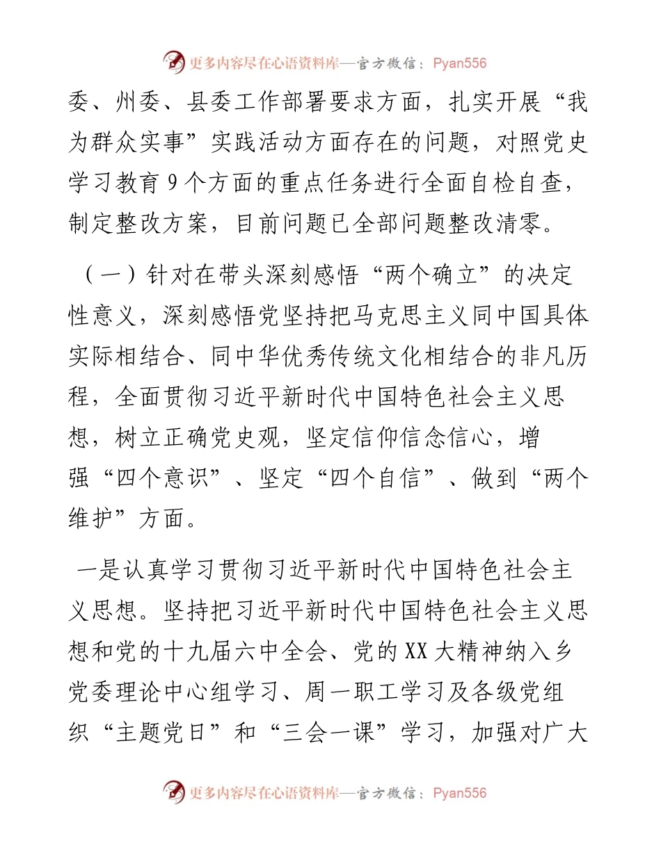 乡党政班子上年度民主生活会整改落实情况报告.docx_第2页