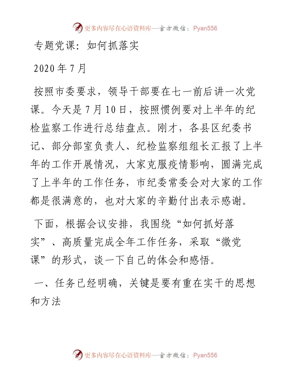 专题党课：如何抓落实.docx_第1页