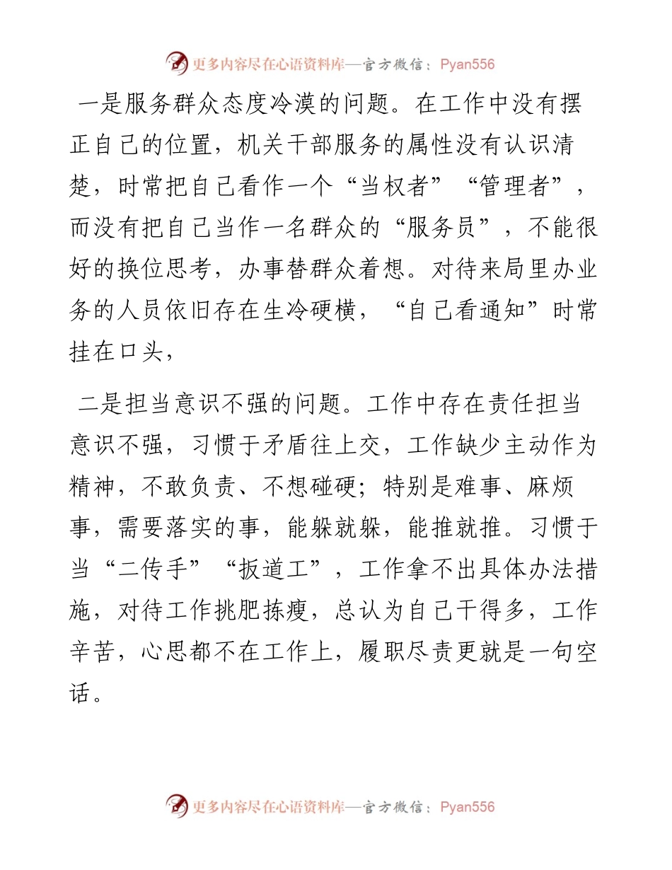 为民服务突出问题专项整治个人剖析交流发言.docx_第2页