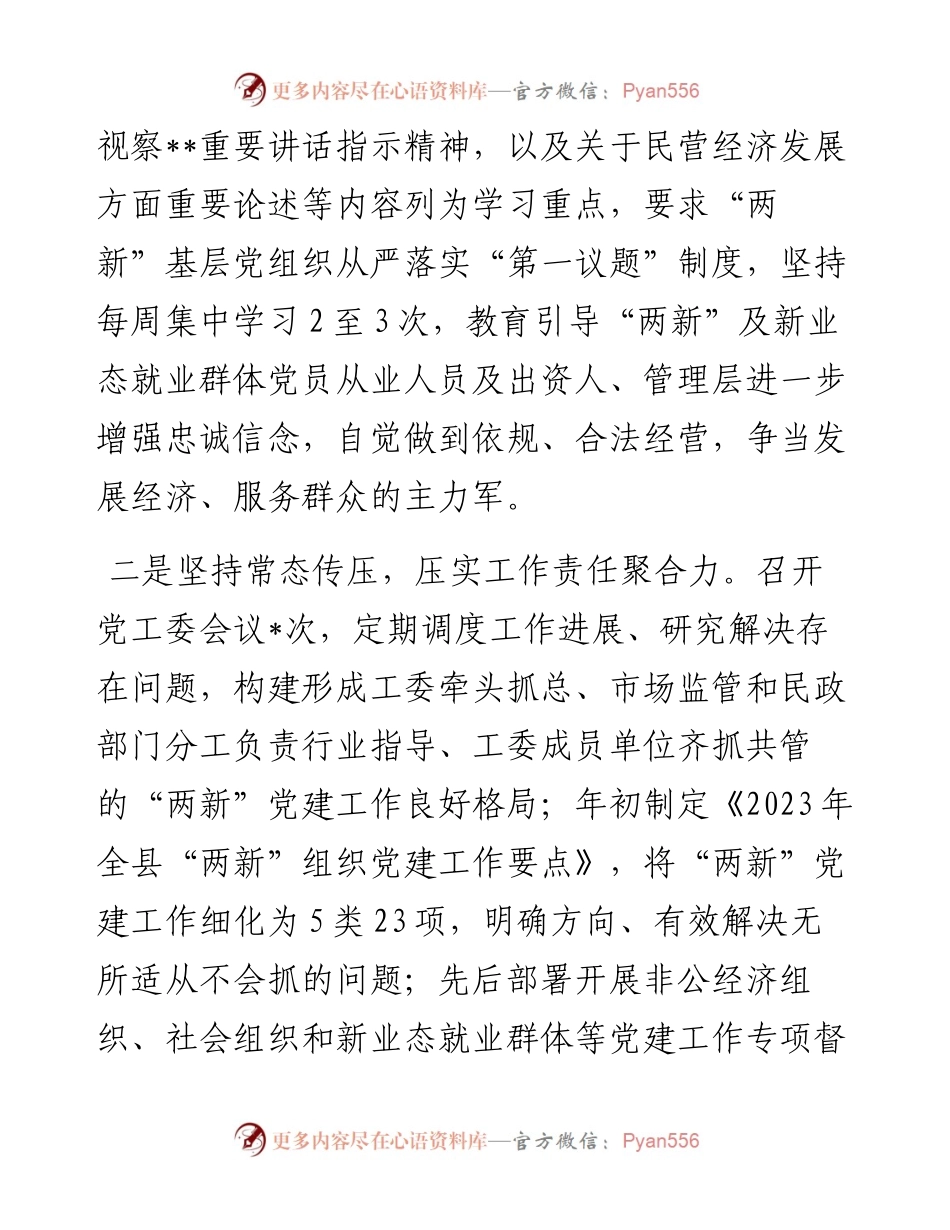 县委“两新”党工委书记抓基层党建工作述职报告.docx_第2页