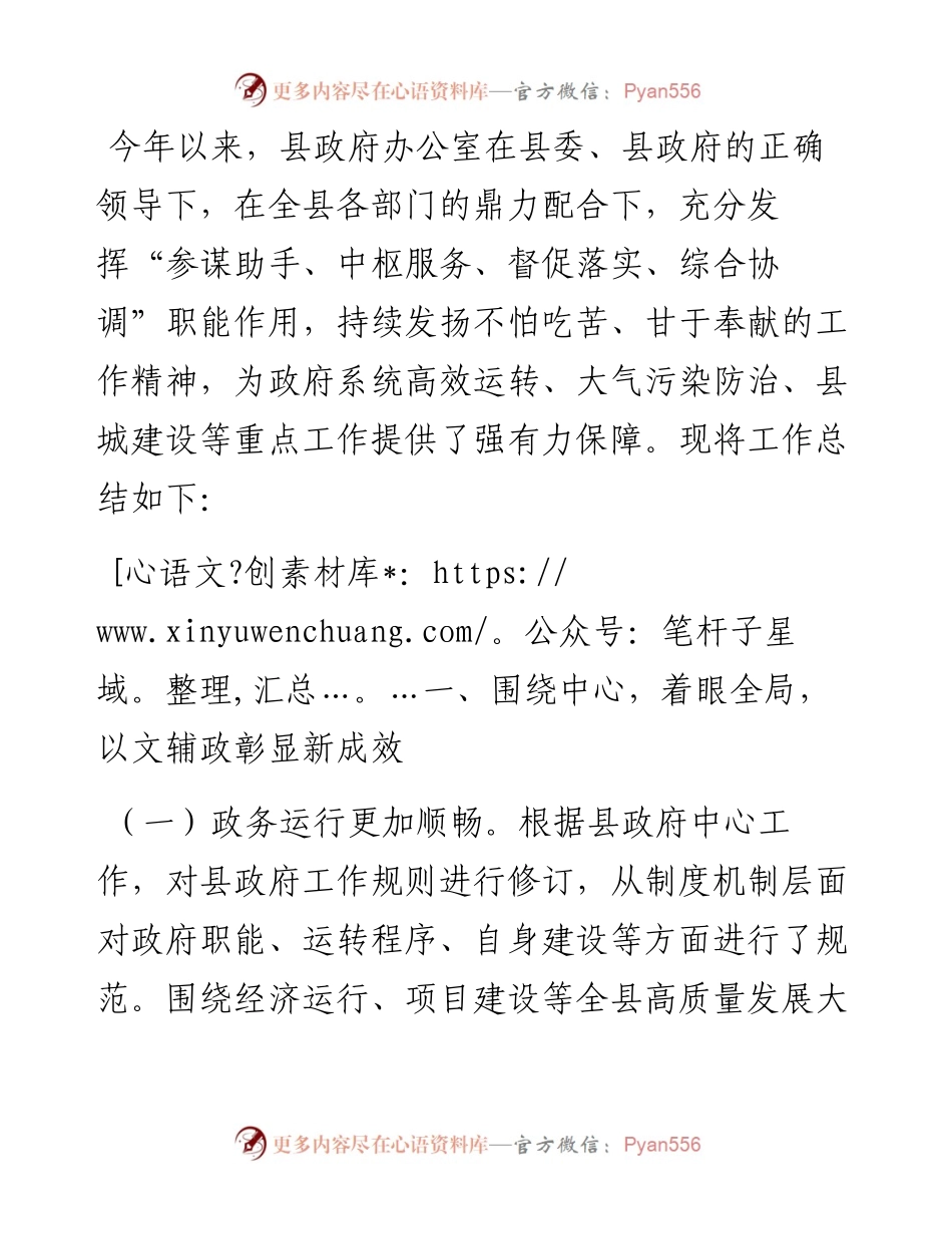 县人民政府办公室2024年上半年工作总结.docx_第1页
