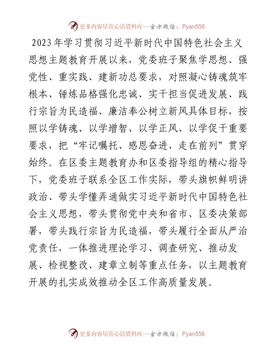 区局党委班子2023主题教育专题民主生活会发言材料.docx_第1页