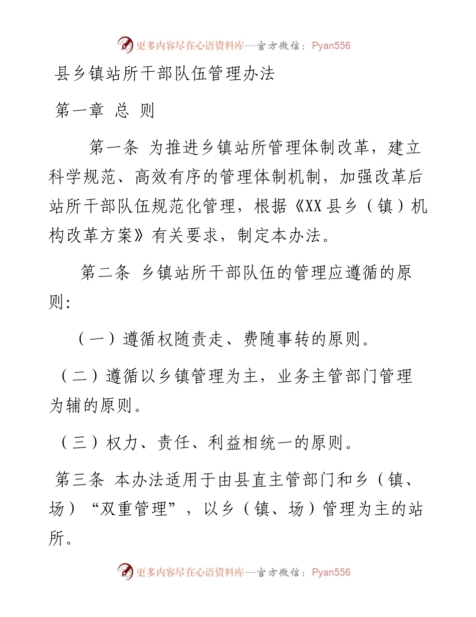 县乡镇站所干部队伍管理办法.docx_第1页