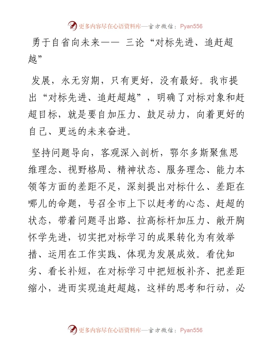 勇于自省向未来——“对标先进、追赶超越”专题研讨.docx_第1页