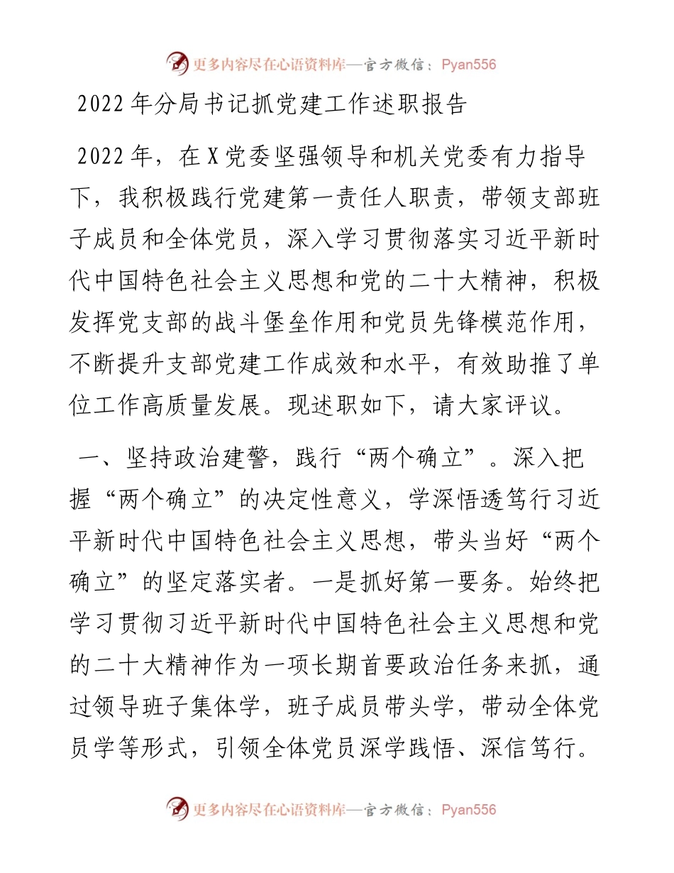 分局书记抓党建工作述职报告.docx_第1页