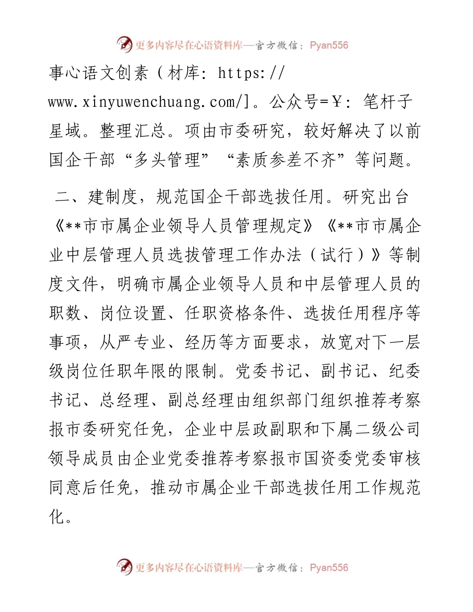 加强市属国有企业干部队伍建设工作汇报.docx_第2页