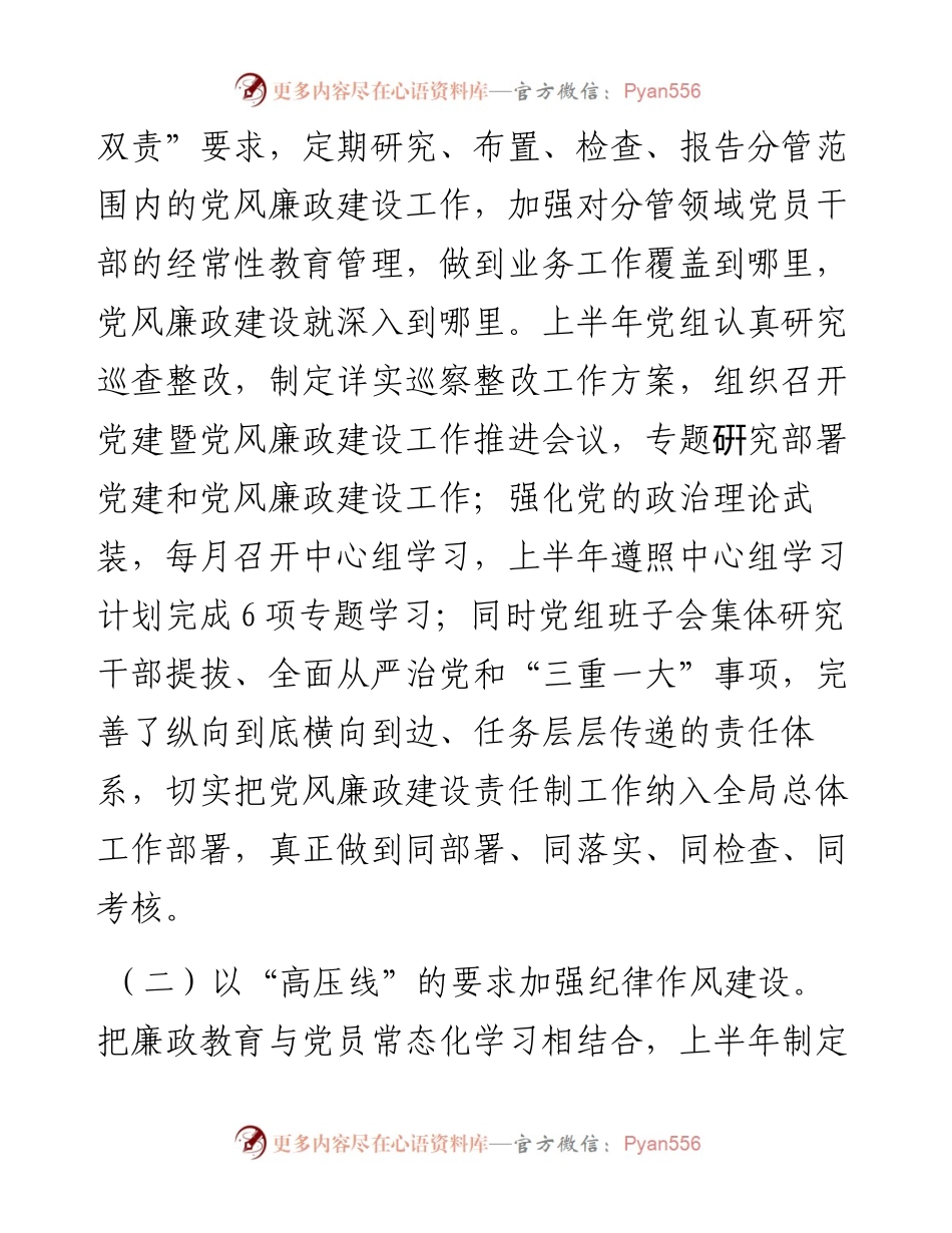 区局上半年党风廉政建设工作报告.docx_第2页