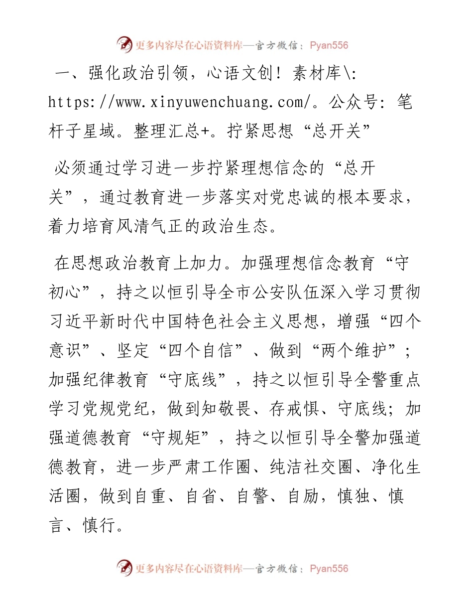 公安局局长学习“坚持政治建警全面从严治警”教育整顿心得体会(1).docx_第2页