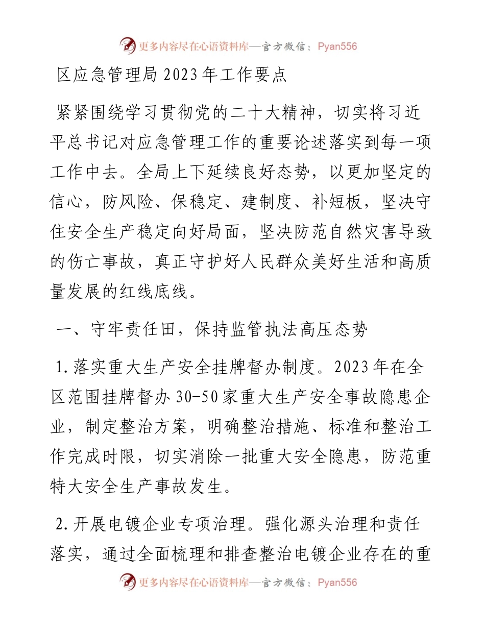 区应急管理局2023年工作要点.docx_第1页
