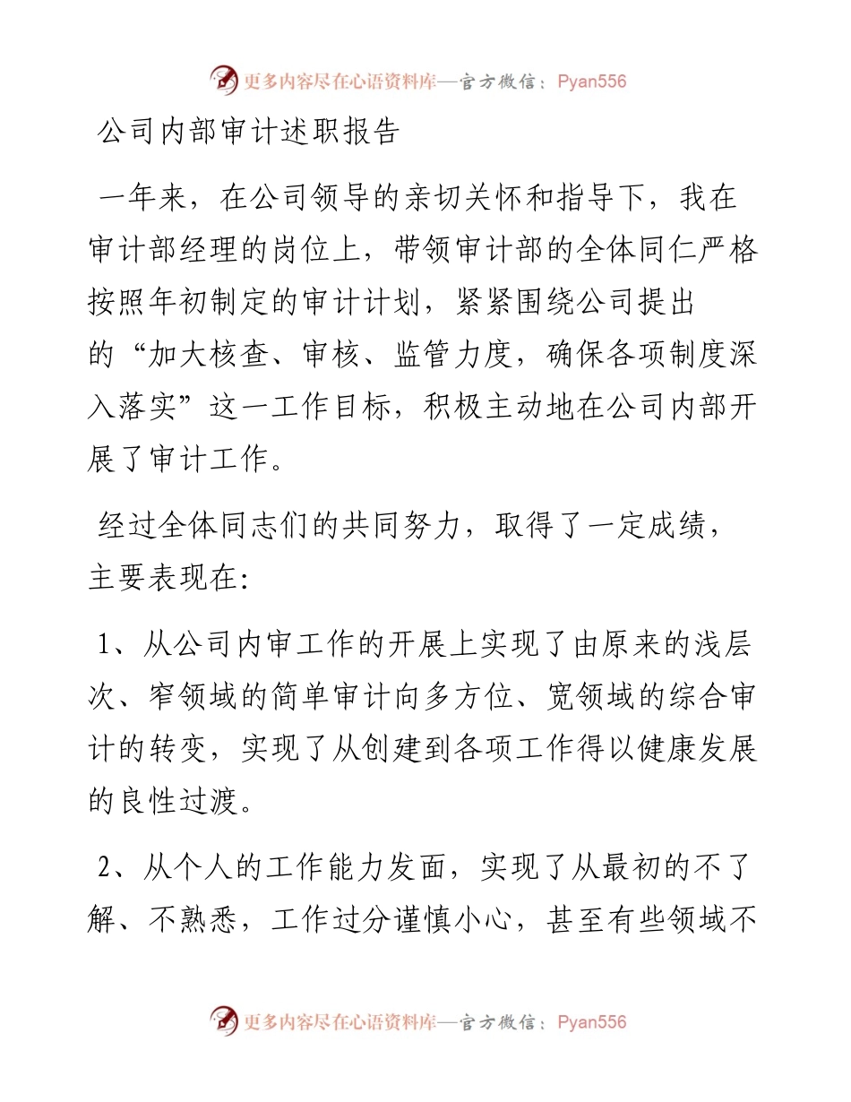 公司内部审计述职报告.docx_第1页