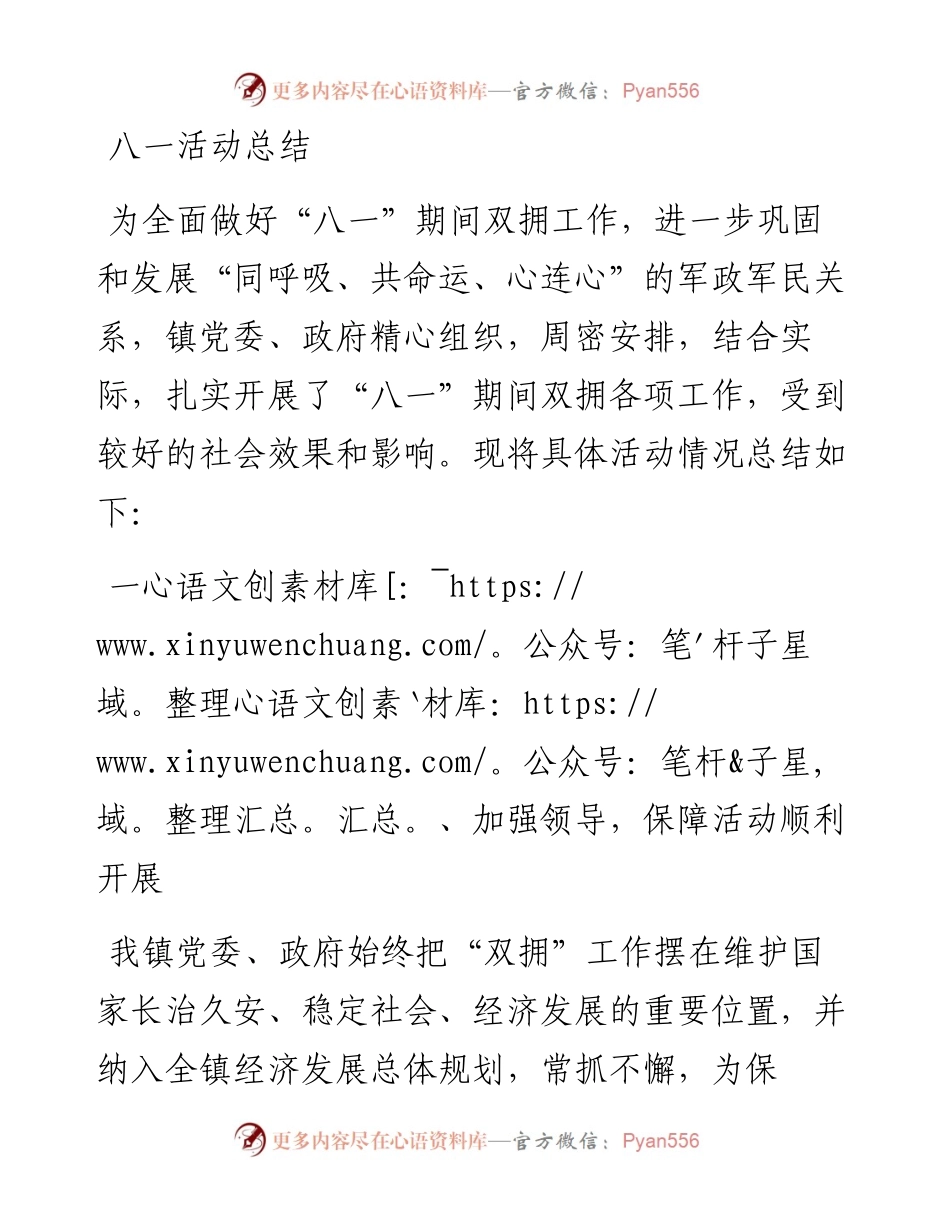 八一活动总结.docx_第1页