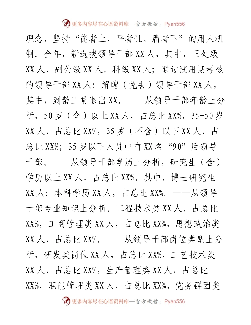 公司党委度干部队伍建设和选人用人工作情况报告（国企）.docx_第2页