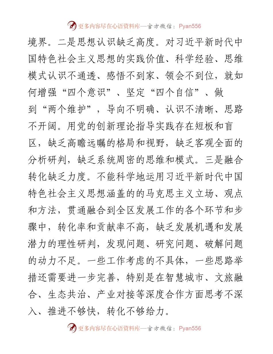 区委书记2023年度主题教育专题民主生活会个人发言提纲.docx_第2页