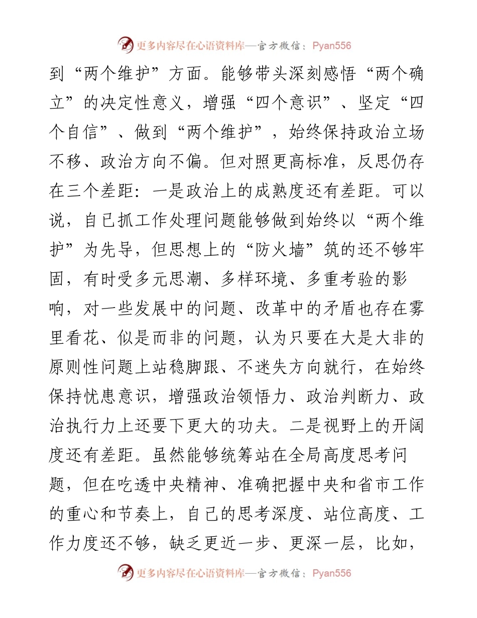 副市长度民主生活会“六个带头”对照检查材料.docx_第2页