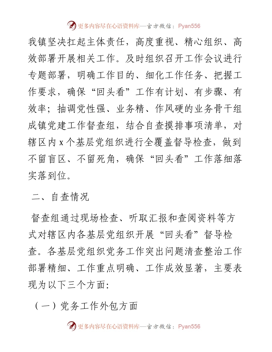关于开展党务工作突出问题清查整治“回头看”工作的情况报告.docx_第2页