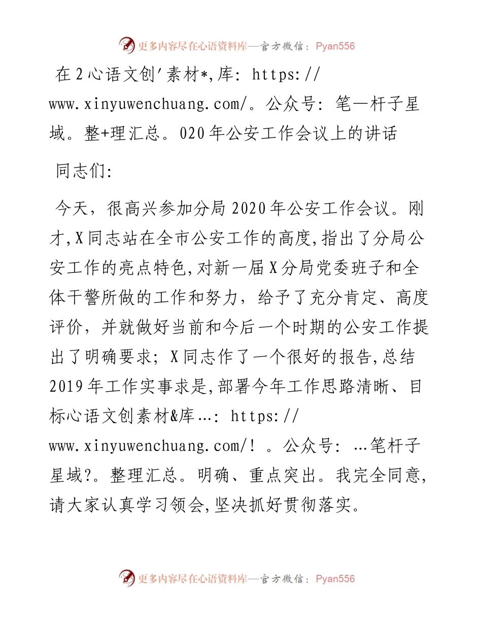 公安工作会议讲话.docx_第1页
