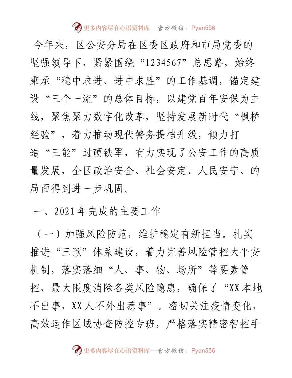 区公安分局工作总结及工作思路.docx_第1页