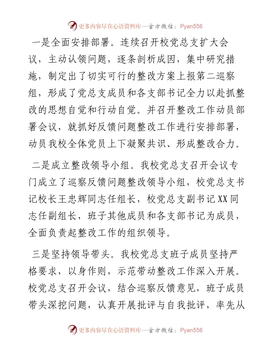 关于向社会公开落实县委巡察组反馈意见整改情况报告.docx_第2页