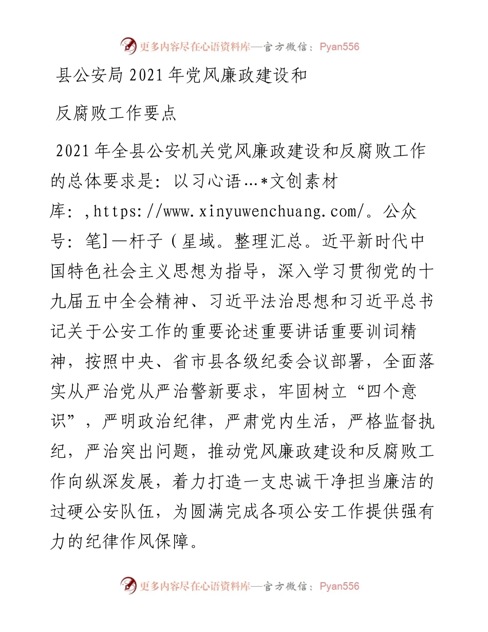 县公安局党风廉政建设和反腐败工作要点.docx_第1页