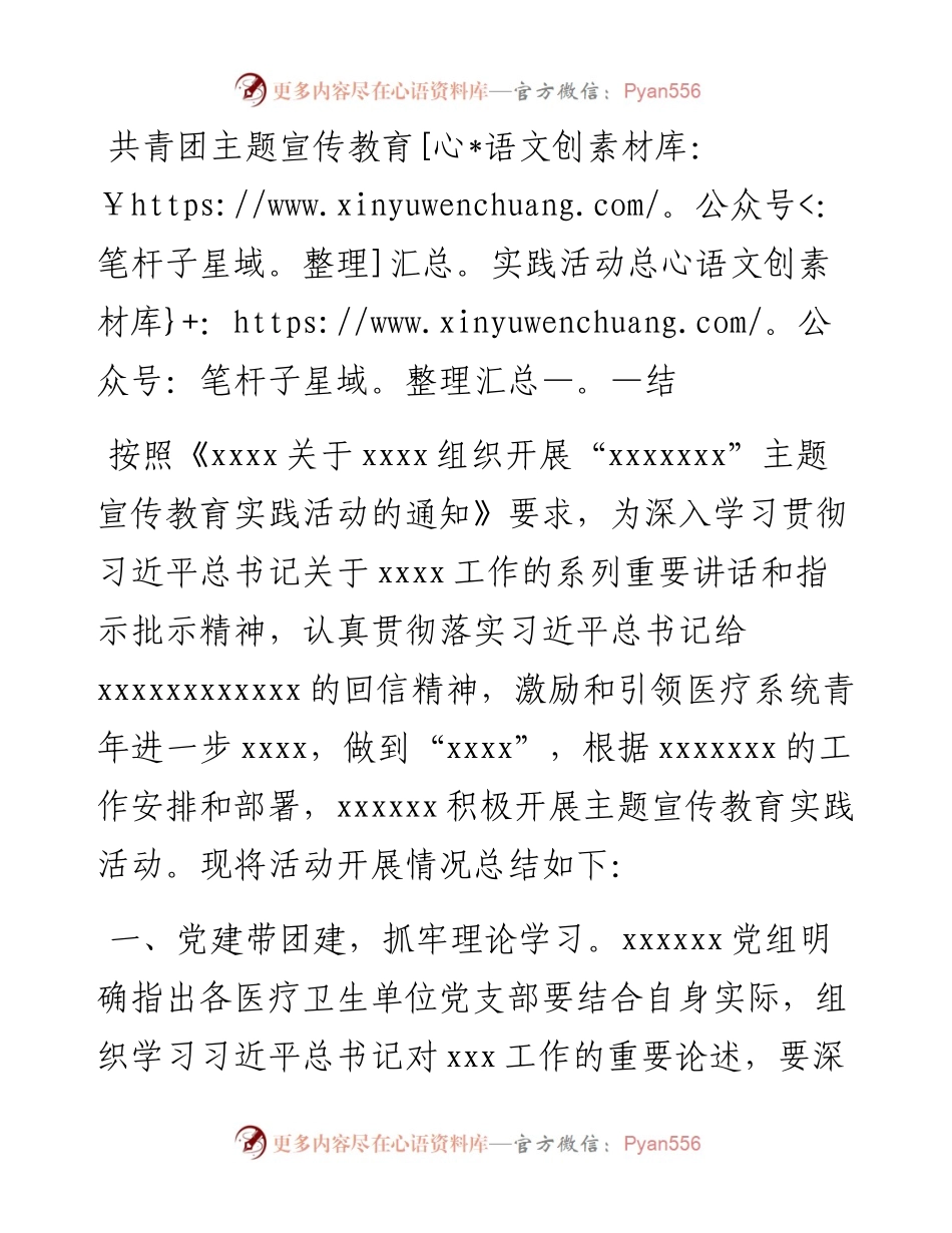 共青团主题宣传教育实践活动总结.docx_第1页
