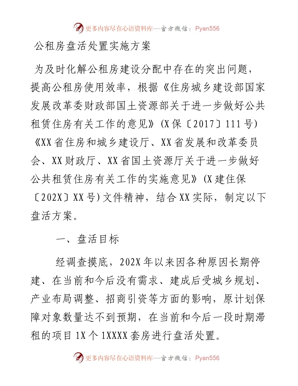公租房盘活处置实施方案.docx_第1页
