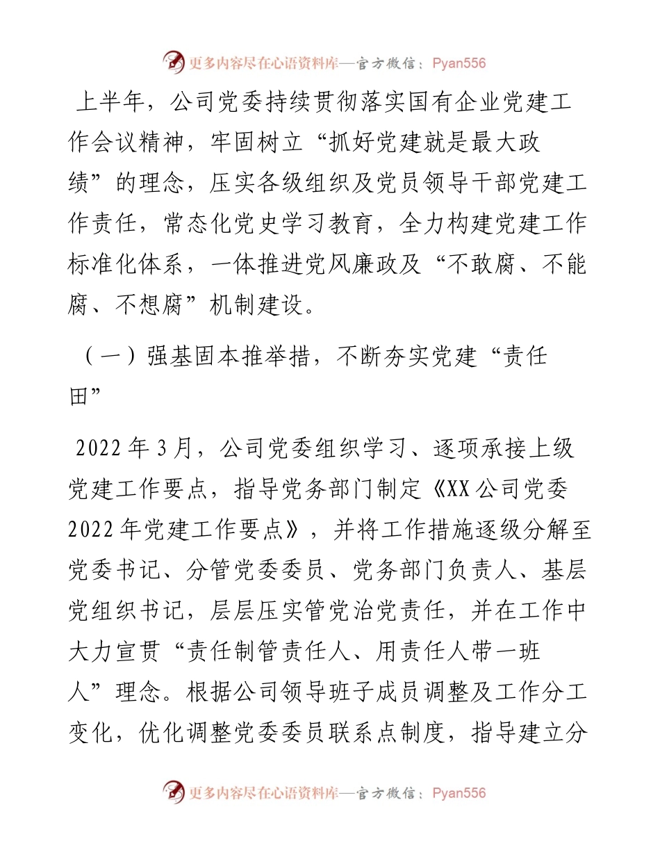 公司党委上半年党建工作报告.docx_第2页