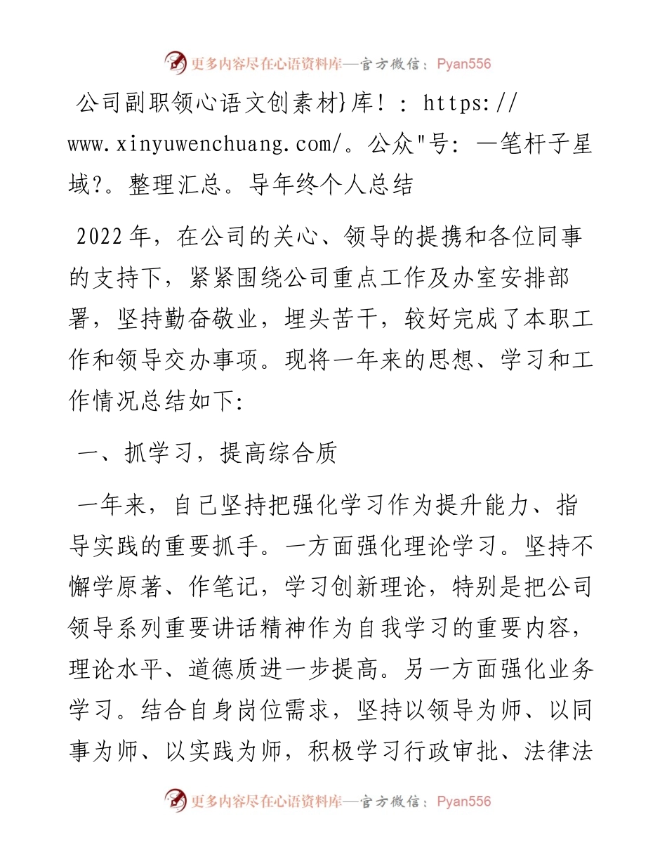 公司副职领导年终个人总结.docx_第1页
