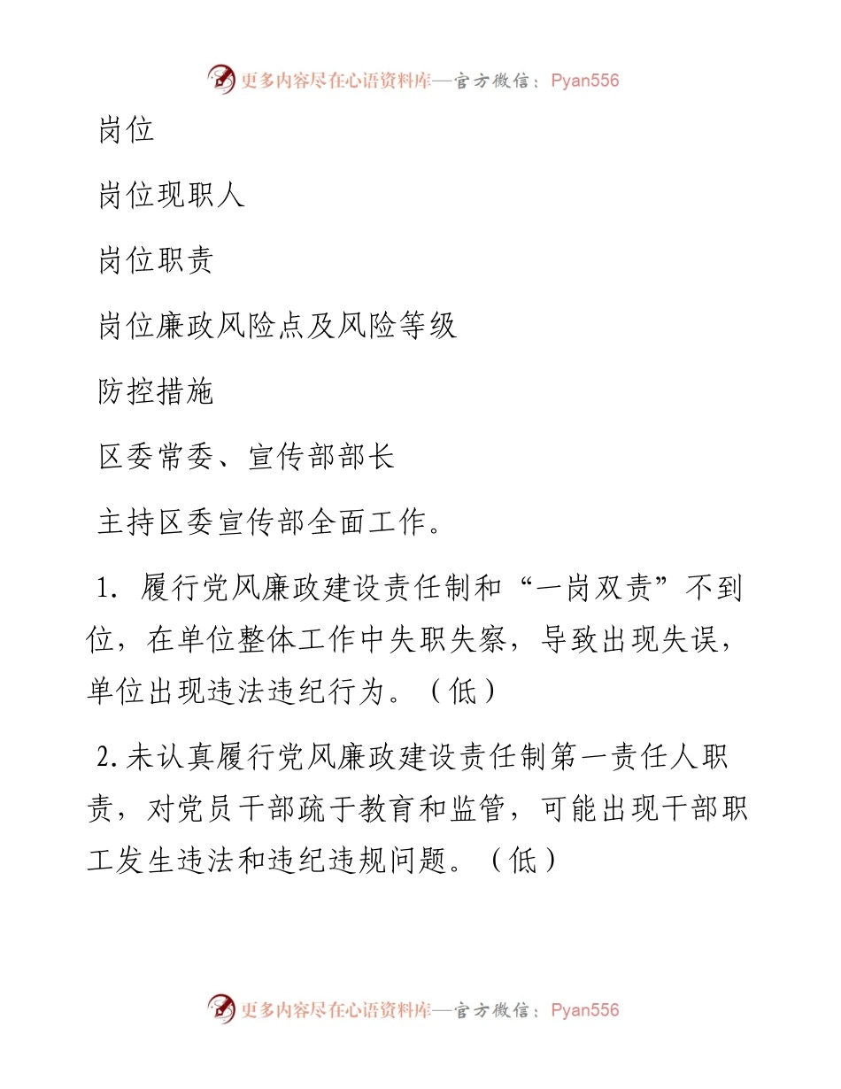 关于印发岗位廉政风险点与防控措施的通知.docx_第2页