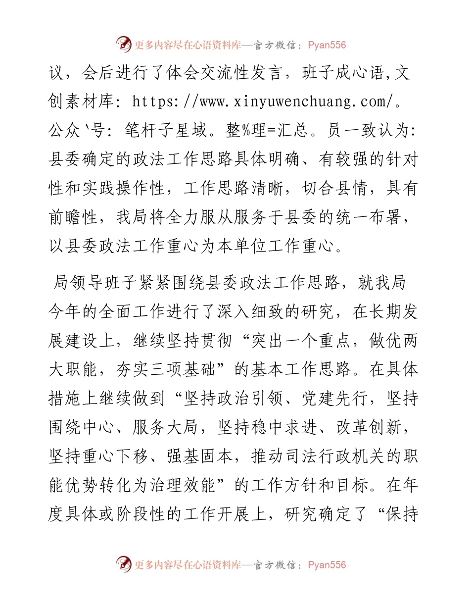 关于传达贯彻县委政法工作会议精神情况汇报.docx_第2页