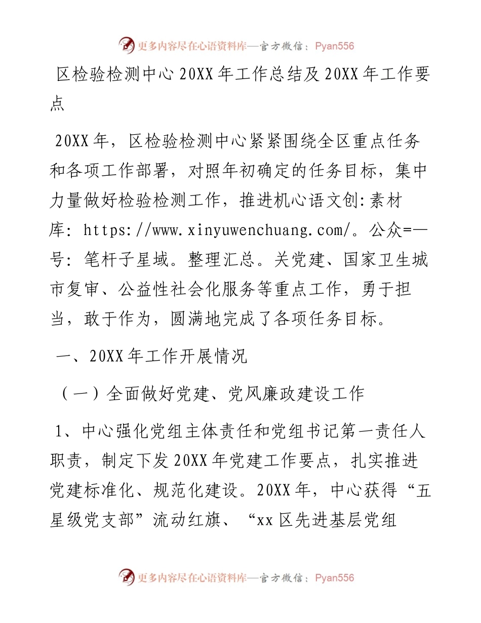 区检验检测中心工作总结及2023年工作要点.docx_第1页