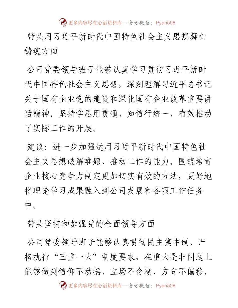 公司党委度民主生活会征求意见表.docx_第2页