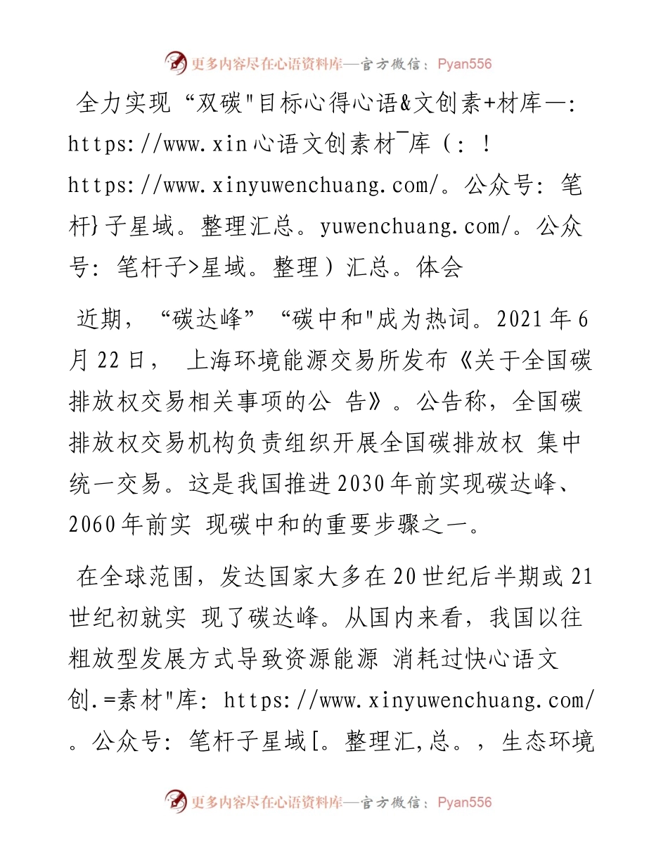 全力实现“双碳”目标心得体会.docx_第1页
