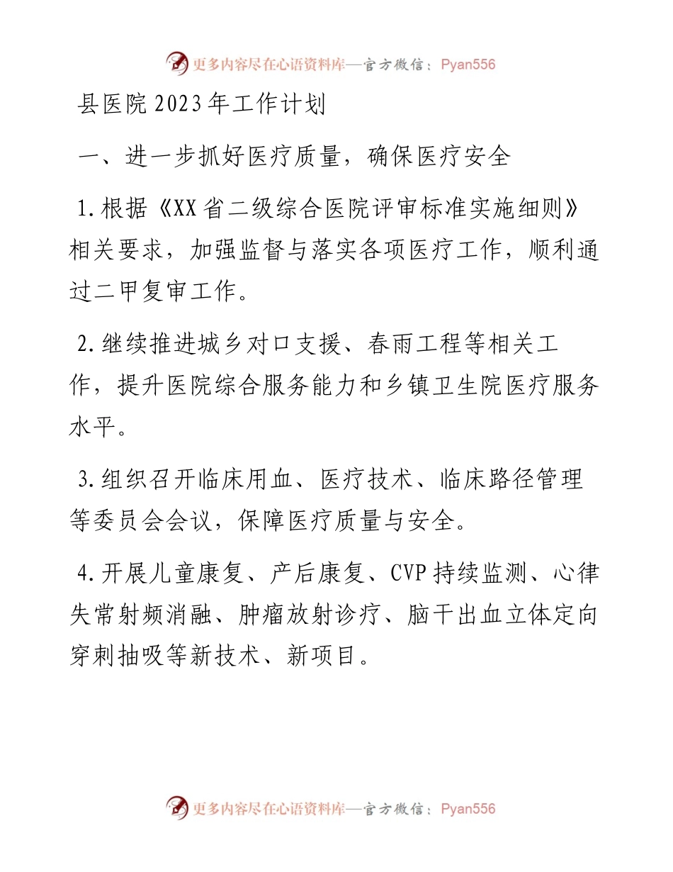 县医院2023年工作计划.docx_第1页