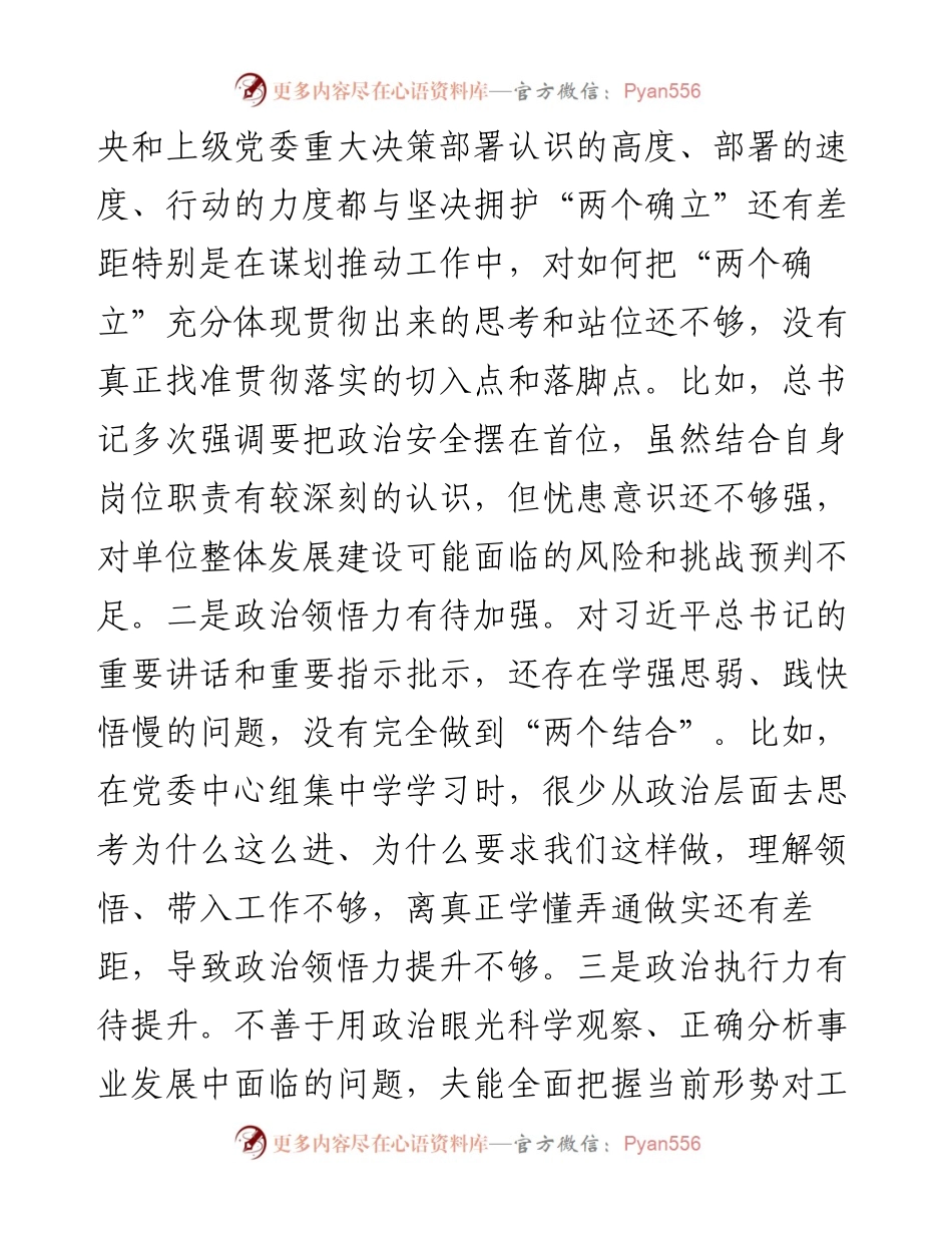 公安局局长度专题民主生活会个人对照检查材料.docx_第2页