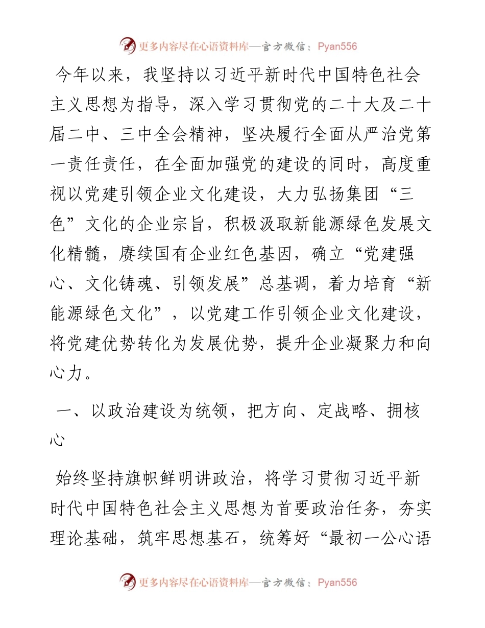 公司党委书记关于抓基层党建工作述职报告.docx_第1页