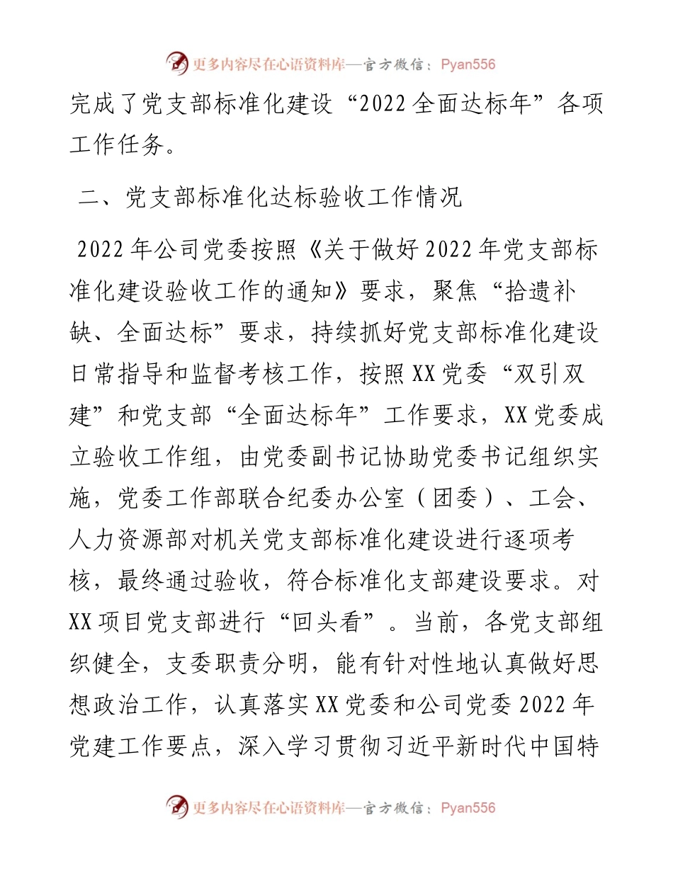 公司党支部标准化建设工作总结）.docx_第2页