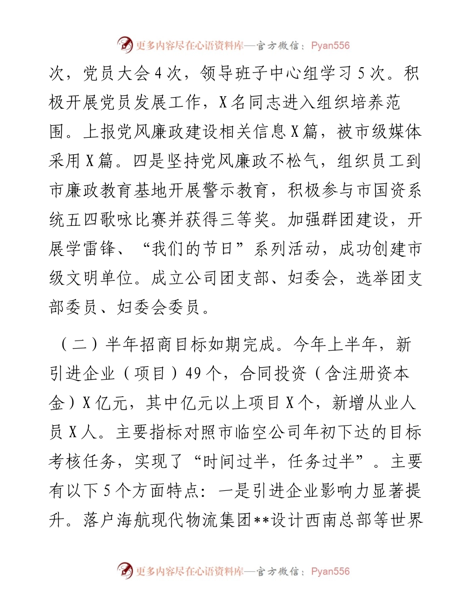 公司上半年工作总结及下半年工作计划.docx_第2页